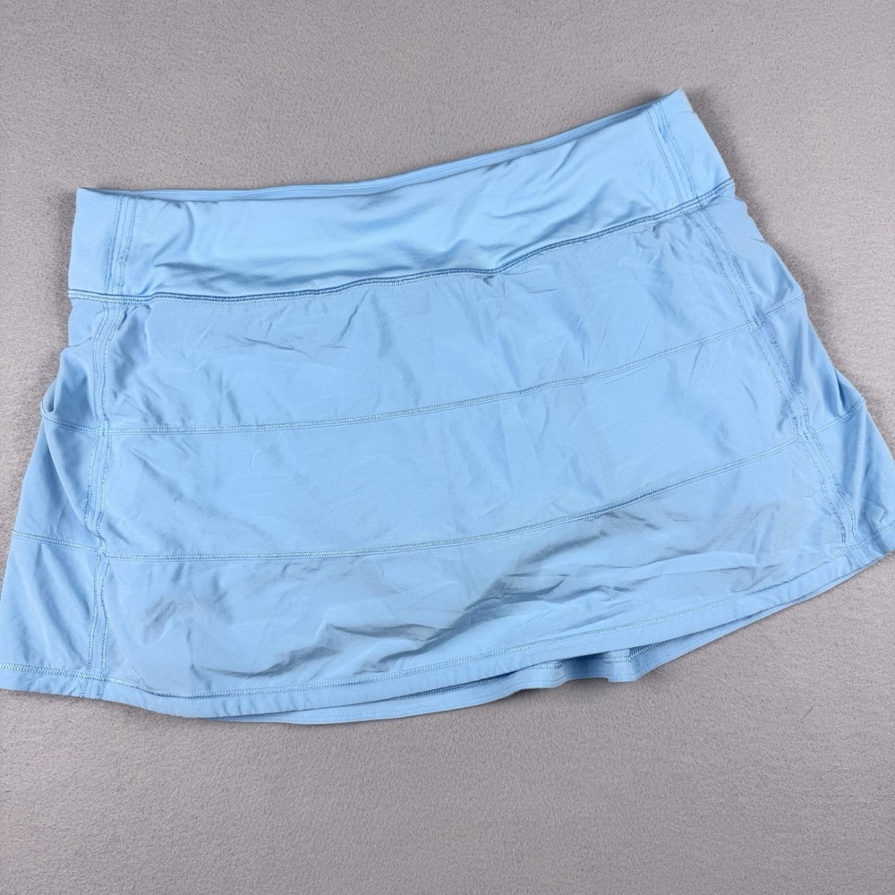 Lululemon Pace Rival Mid-Rise Skirt Women 10 Blue Lined Performance Golf Stretch